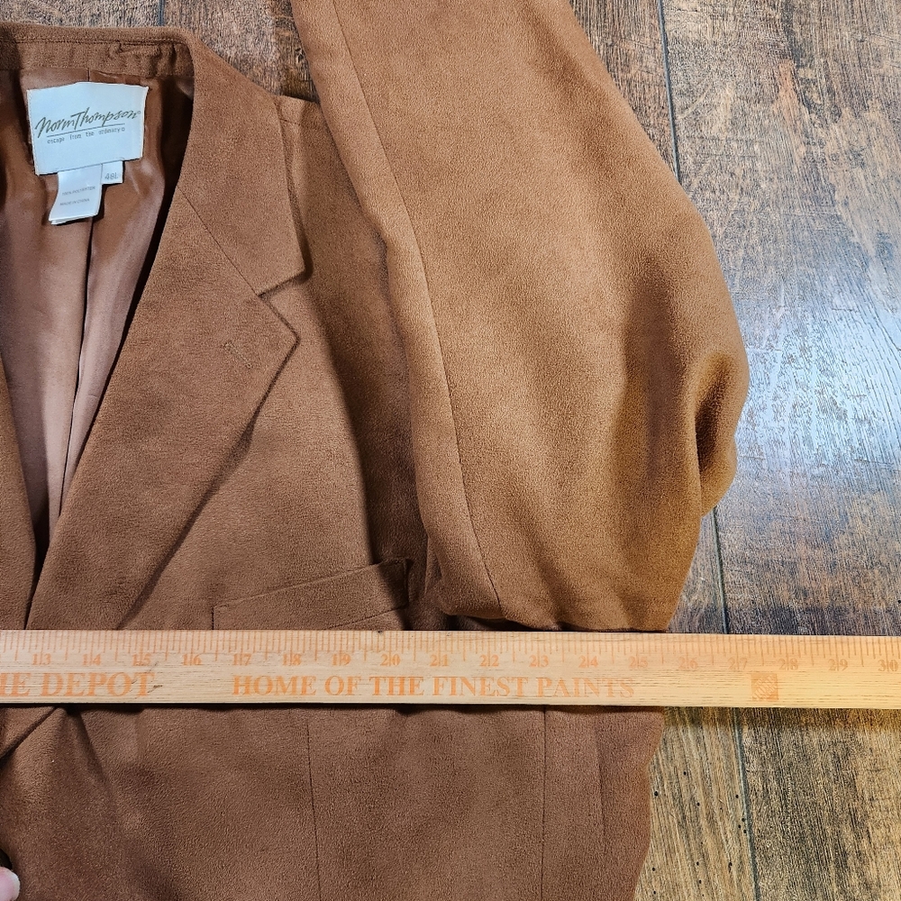 Norm Thompson Blazer Men's 48L Sport Coat Jacket Brown Faux Suede Southwestern - Picture 6 of 9